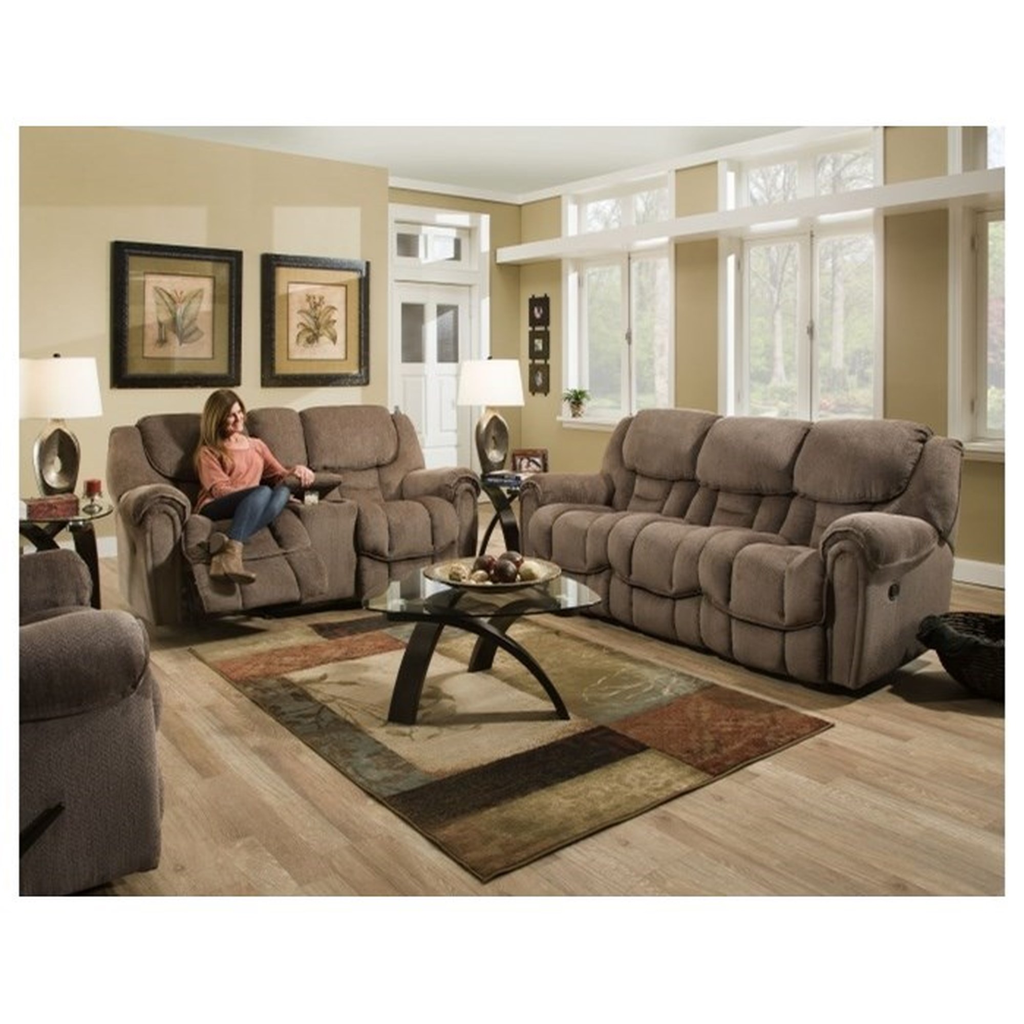 Homestretch 122 1317486 Casual Double Reclining Sofa With Pillow Arms Dunk And Bright Furniture